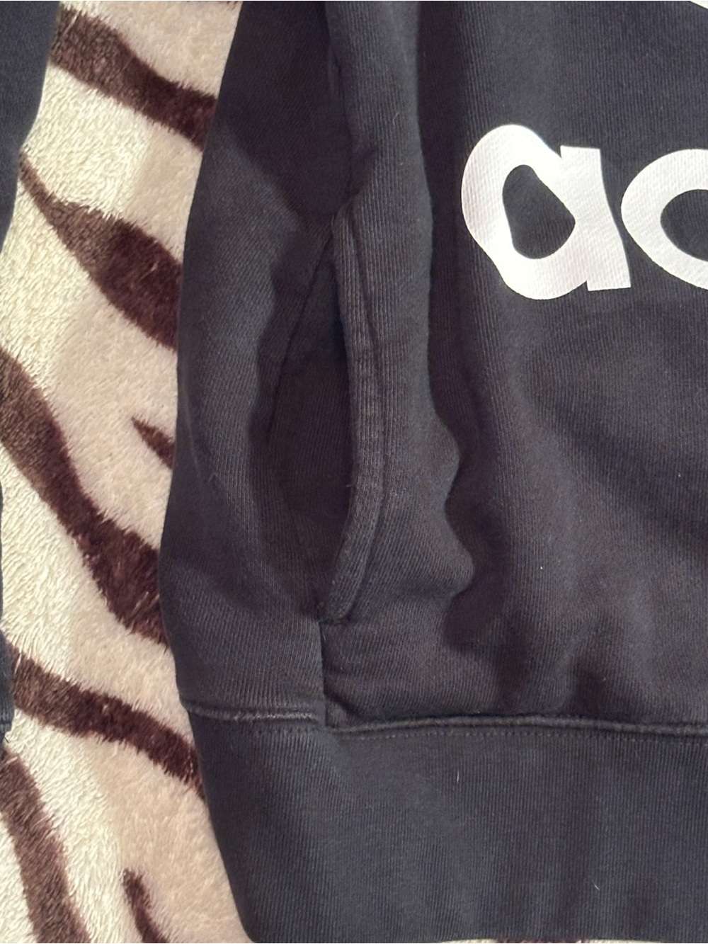adidas Black Pullover Hoodie with White Logo Accent